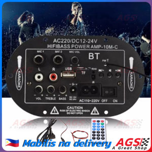 AC 220V 12V 24V Subwoofer Dual Microphone HiFi Bass Power Amp FM Radio Mono Stereo Digital Bluetooth 5.0 Audio Amplifier Board