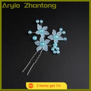 Aryio Flower Tiara Frosted Hair Ornament Bridal Wedding Handmade Jewelry Hairpin