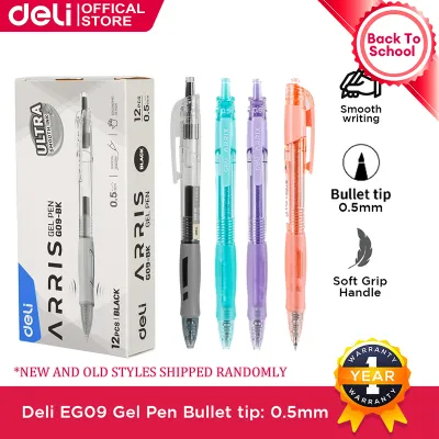 Deli Gel Pen 0.5mm Ballpen Bullet Tipquick Drying Sign Pen School/office Supplies（Blue/Black）1Pc/5Pcs EG09