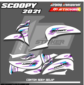 SCOOPY 2021 (COD) STIKER STRIPING MOTOR HONDA SCOOPY 2021 -  LIST SIMPLE VARIASI DESAIN RACING  IP.PROJECT HOLOGRAM DAN TRANSPARAN BISA COD IP.KODE-89