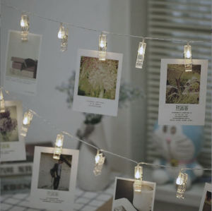 YESPERY 2m 20LED Valentines Day Photo Clip Lamp LED String Lights Battery Powered Holiday Party Wedding Decoration Fairy Lights