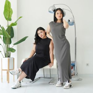 Dress Inner Dress Rib Aziza (L-XL) Dress wanita/Murah