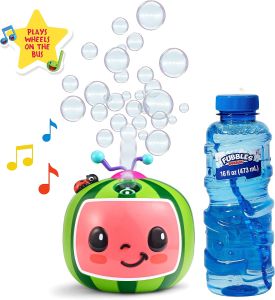 BLUEY NO Spill Musical Bubble Machine Bubble Toy for Baby Toddlers and Kids Toys Exclusive with 16 oz of Extra Bubble Solution (Bubble Solution Bottle Colors Will Vary)