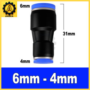 Fitting Lurus Reducer Pneumatic Slip Lock Selang 4mm 6mm 8mm 10mm 12mm 14mm 16mm