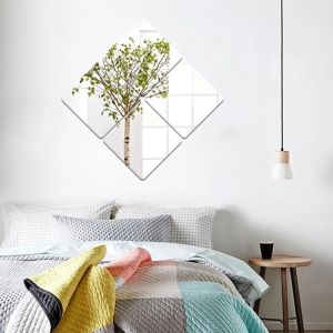 4 Miếng Gương Treo Dán Tường Toàn Thân Chống Vỡ Soi/Gương Dán Tường/Hình Vuông 30cm Gương