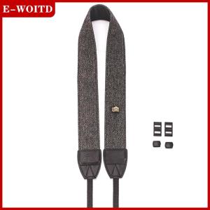 【E-WOITD】 สายคล้องกล้องแบบพกพาสายคล้องคอแบบวินเทจสายคล้องกล้องผ้าฝ้าย100% สำหรับกล้อง Sony Nikon Canon Olympus DSLR