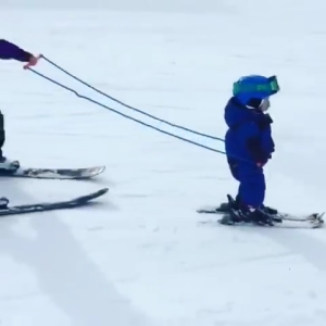 Kids Ski Tip Connectors Snowboard Holder Sled Rope Ski Training Aid Skiing Training Durable Skiing Accessories