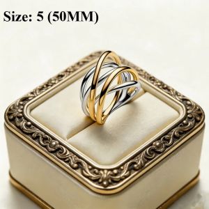 2026 New Hot Selling 925 Silver Shining Wave Stacked Belt Love Double Layer Womens Ring DIY Fashion Jewelry Display Ring