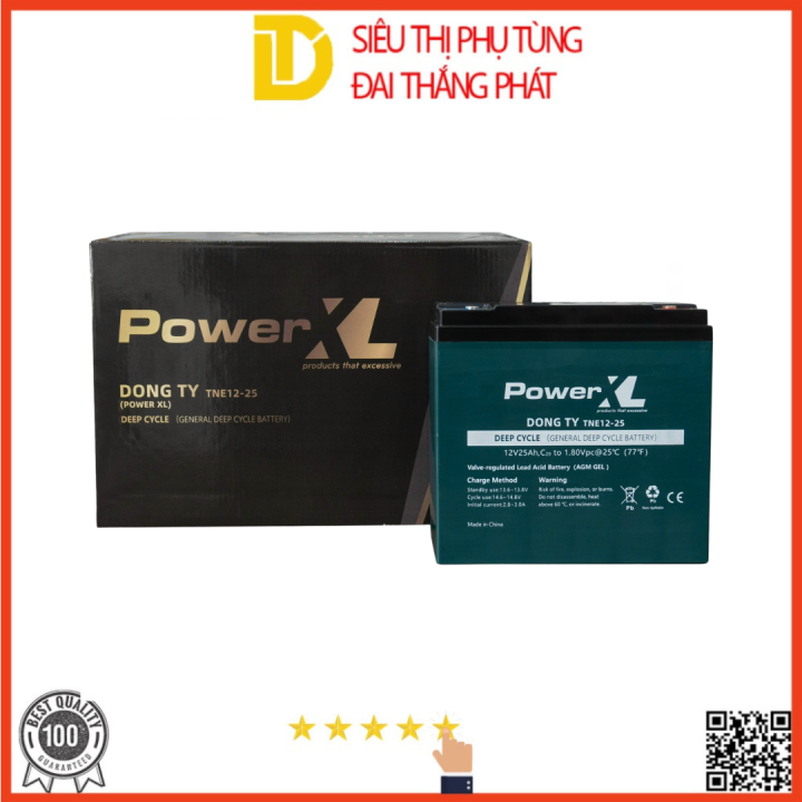 Ắc quy xe đạp điện / xe máy điện 12V-25Ah Thiên Năng TNE12-25 chính hãng, bảo hành 12 tháng kể cả phồng, méo, móp