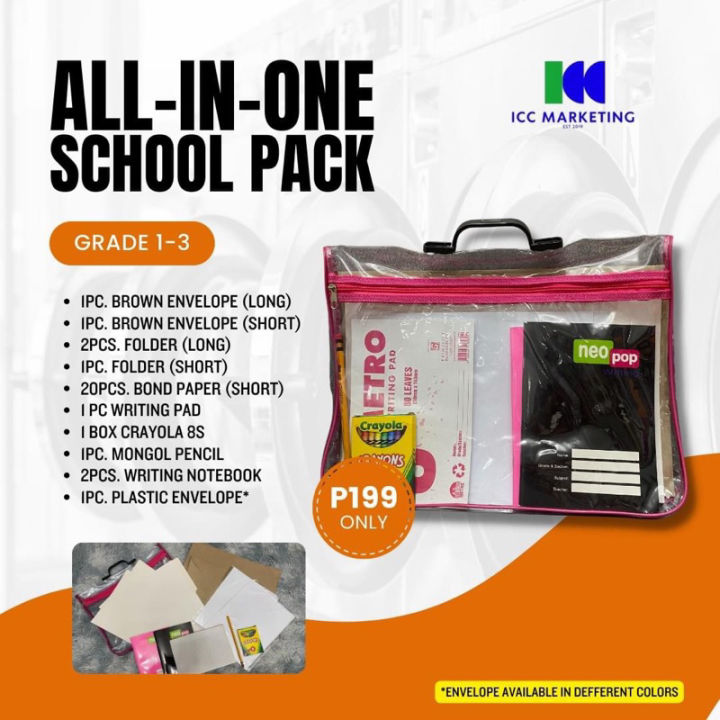 All in one school supplies package grade 1 to 3 lazada ph