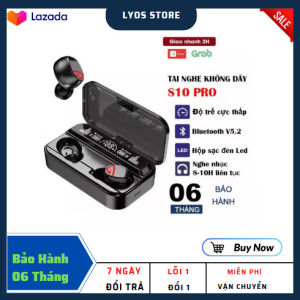 Tai nghe bluetooth V5.2 S10 Pro cao cấp Dung lượng pin trâu Dock sạc kiêm sạc dự phòng cực kỳ tiện lợi