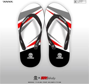 4444store Sandal Jepit Pria Sporty Warna Hitam dengan Aksen Merah - Ukuran 26/35 & 36/43