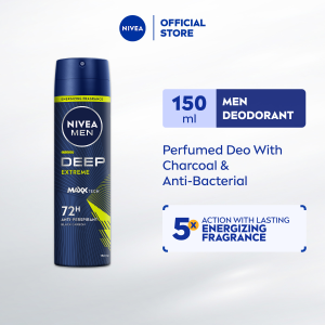 NIVEA Men Deodorant Deep Extreme Spray 150ml /TWINPACK | Body Care | Personal Care | Shaving | Shave (Deodoran Lelaki)
