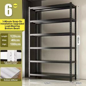 SOFTHOME Boltless Adjustable Steel Rack Waterproof Metal Storage Shelves 6 Layers for Grocer Use