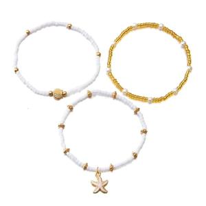 ชุดลูกปัดเปลือกหอยกำไลข้อเท้าสร้อยคอปรับได้สำหรับชุดทันสมัยวันหยุดชายหาดใช้งานได้หลากหลาย