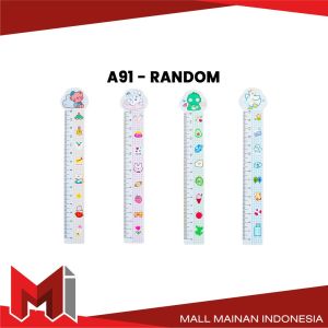 MallMainan-A91 Penggaris Plastik 15cm Anak Pelajar Karakter Lucu Alat Tulis Sekolah / Plastic Ruler