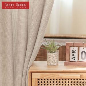 1PC Modern Warm Cotton Linen Curtains Translucent Fabric Luxury Special Minimalist Elegant Bedroom Tulle Curtain Hook Type For Home Decor Nuan Series