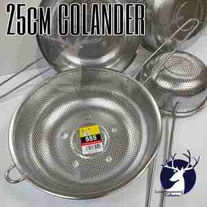 STAINLESS STEEL COLANDER STRAINER FRUIT PASTA FOOD BASKET/DRAIN BASKET W/ STABLE LONG HANDLE (TONY)
