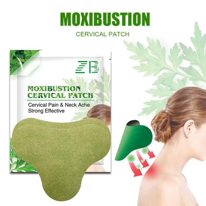 ZB 12PCS Cervical Pain Relief Patch Mugwort Patch Moxibustion Paste ...