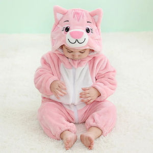Tiger Fox Turtle Animal Cartoon Unicorn Kigurumi Pajamas Infant Newborn Baby Boys Clothes Babi Rompers Hooded Jumpsuits Overalls
