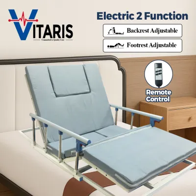 [Same-Day Delivery] Electric 2 Function Backrest & Footrest Adjustable Support Bed Hospital Bed