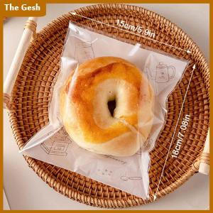 [The Gesh] 50pcs Self Adhesive Seal Plastic Bags For Bakery Packaging Croissant Party Handmade Biscuit Cookies Bread And Cake Packing