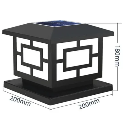 LUMIQLO Không thấm nước Đèn Led cột năng lượng trời Tấm pin trời Ánh sáng trời trong vườn Đèn trụ năng lượng trời 4 chế độ Đèn trang trí lối đi hàng rào Dành cho hàng rào ngoài trời