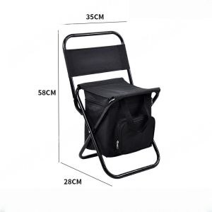 3-in-1 Portable Folding Chair Outdoor Camping Fishing Sketching Leisure Chair with Storage Space Kerusi Lipat