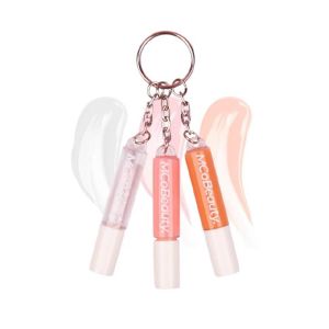 MCoBeauty Lip Gloss Trio - Keychain Lip Gloss Set of 3Glosses 3 High Shine Shades Clip Onto Your Keys Hydrating Non Sticky Formula Smooth Doe Foot Glide For Easy Touch Ups