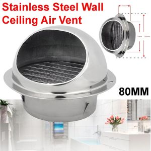 80/100 Stainless Steel Wall Ceiling Air Vent Ducting Ventilation Exhaust Grille Cover Outlet Heating