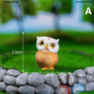 [COD] zhangyuqing Mini Resin Animal Owl Figurines Micro Landscape Car Dashboard Home Desktop Ornaments