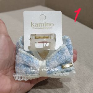 JEPIT SALON KAMINO  / JEPITAN SALON BENTUK PITA TWEED KOMBINASI JALA 7CM 7 CM