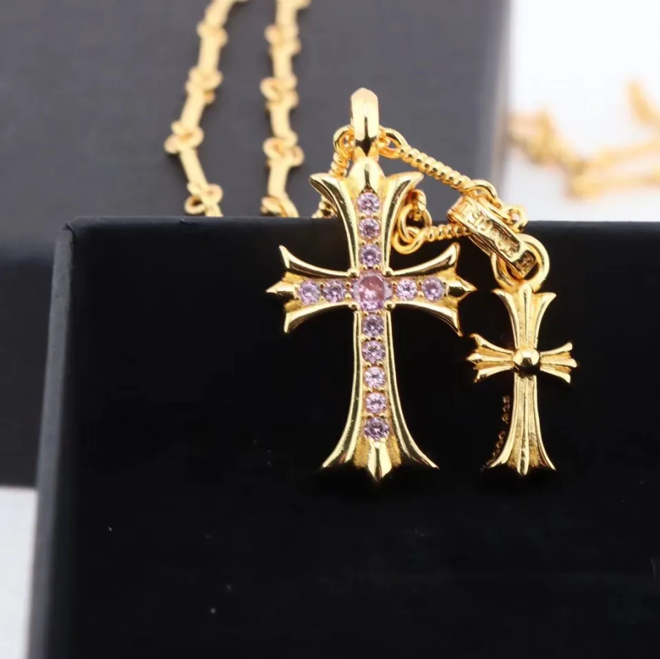 CHROME HEARTS BABYFAT CROSS NECKLACE YELLOW GOLD, Luxury, Accessories on  Carousell