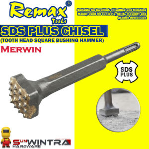 MERWIN Tools SDS PLUS CHISEL (TOOTH HEAD SQUARE BUSHING HAMMER) | Suitable for levelling chiselling and finishing