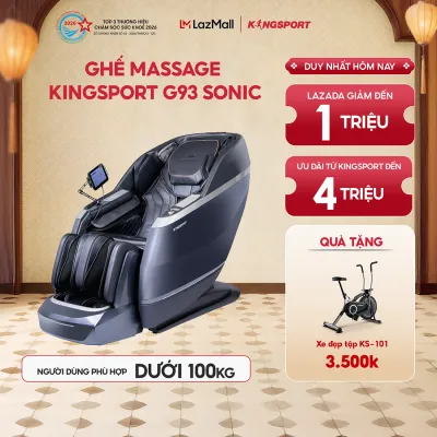 Miễn phí lắp đặt | Ghế massage KINGSPORT G93 Sonic cao cấp con lăn 3D với 30 bài tập công nghệ lọc khí ion âm massage từ tính lòng bàn tay