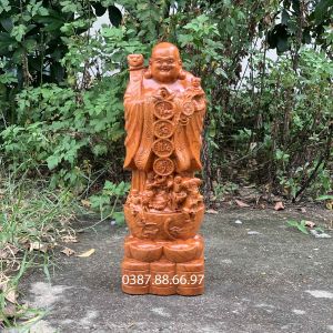Tượng phật di lặc ngũ phúc chúc vạn sự như ý cao 50 60cm gỗ hương cực đẹp sắc nét