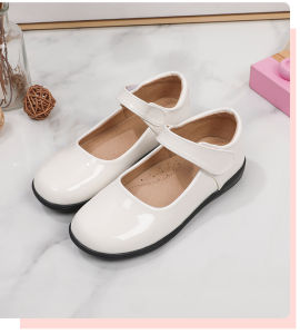 G7 Girls leather shoes 2025 Summer New Girls Soft Sole Dance Student Shoes British Style Fashion Baby Black Single Shoes 7/7