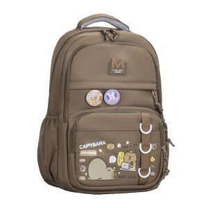 D1-296 - CAPYBARA Design 46CM Korea Backpack / Beg Galas Sekolah Rendah & Menengah / Kanak-Kanak Kids Backpack