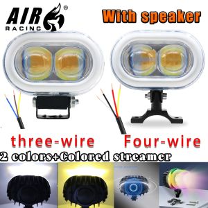 LED spotlight 3-inch car modification headlight super bright 12v24V fog light color flow light elliptical 4D spotlight