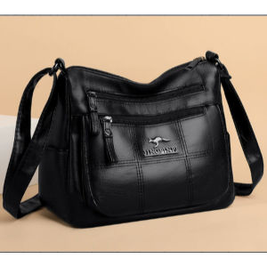 Women Messenger Shoulder Bag Leather Fashion Retro Bag Multi-pocket Large Capacity Bag