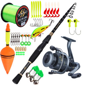 Sougayilang COD Joran Lengkap Set Joran 1.8M/2.1M/2.4M Dan Seri Putar 1000-4000 Dengan Senar Pancing PE Dan Set Aksesori Memancing Pancing 1 Set Lengkap Kuat Pancing Casting Full Set