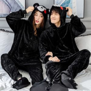 Kumamone Kigurumiผู้ใหญ่ชุดนอนคอสเพลย์ชุดวันซี่สตรีฤดูหนาวWarmชุดนอนHomewearเสื้อผ้าผู้หญิง