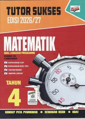 BUKU LATIHAN ( 2026) : TUTOR SUKSES EDISI 2026/27 MATEMATIK ( DLP ) TAHUN 4