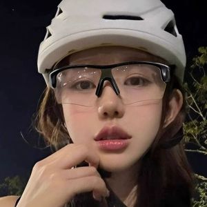 DUOJI โปร่งใสโปร่งใส แว่นกันแดดขี่จักรยานกลางแจ้ง ป้องกันรังสียูวี การมองเห็นตอนกลางคืน แว่นตาปั่นจักรยานกันลม แว่นตาเล่นกีฬา กันทราย แว่นตาขี่จักรยาน สำหรับผู้ชาย