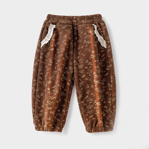 Quần thể thao trẻ em cao cấp bằng vải corduroy có lớp lót mềm mại ấm áp cho mùa đông an toàn cho sức khỏe.