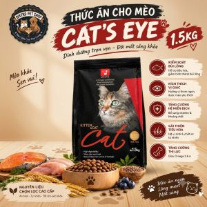Thức ăn hạt cho mèo Cats Eye Hàn Quốc túi 1.5kg Mọi Lứa Tuổi kiểm soát lông tăng cường miễn dịch