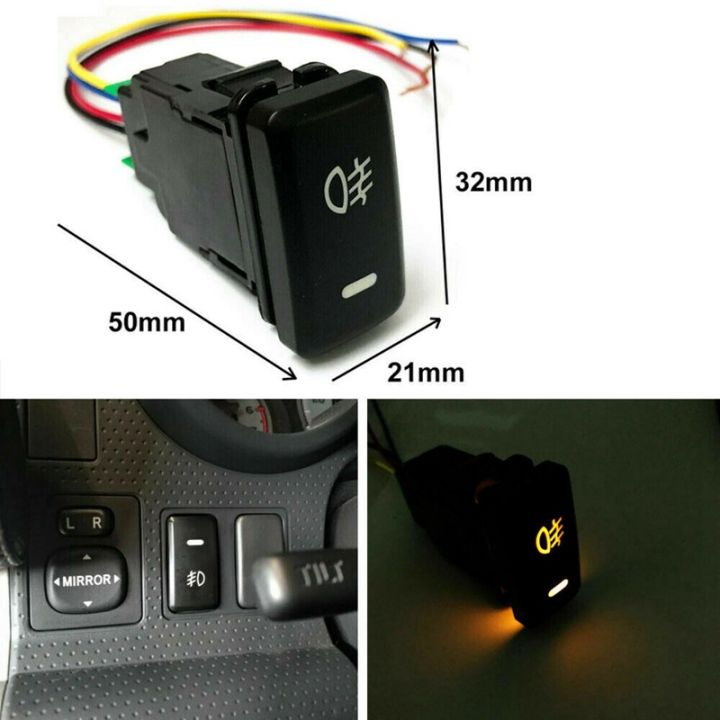 4 Pole 12v Push Button Switch With Led Background Indicator Lights For Fog Lights Drl Led Light 3845