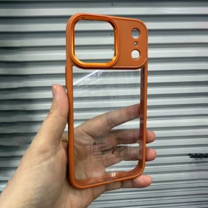 New Shockproof Phone Case For iPhone 17 Air 16 15 14 11 13 12 Pro Max Plus Mini 16E Metal Camera Frame Clear Acrylic Hard Cover