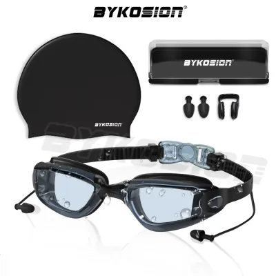 BYKOSION Swimming Goggles set 4 in 1 HD Adult Anti Fog Waterproof Diving Glasses Swimming Goggles