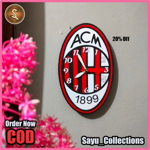 Jam Dinding Aesthetic Karakter Logo Ac Milan